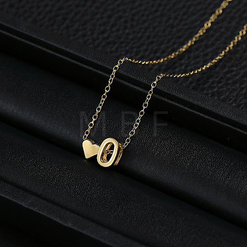 Alloy Letter Heart Pendant Necklaces for Women WGBB55E-11-1