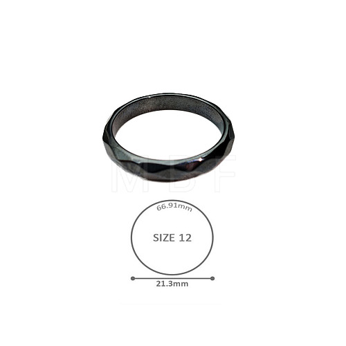 Synthetic Hematite Plain Band Rings BK4832-14-1