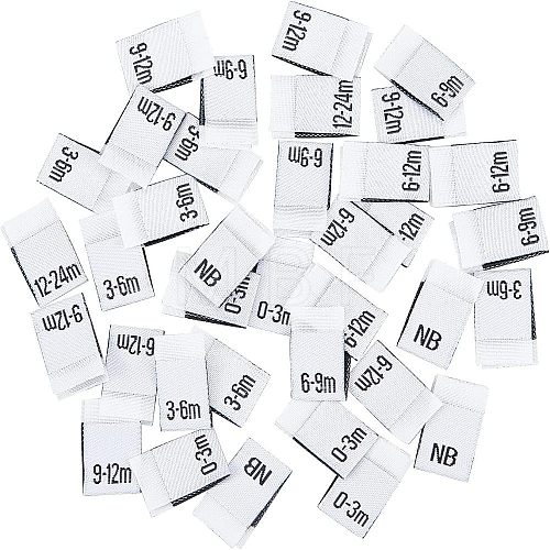  280Pcs 7 Style Neonatal Month Clothing Labels Size FIND-NB0001-45-1