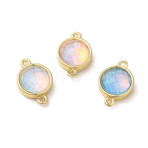 Synthetic Opal Connector Charms KK-S370-05G-1