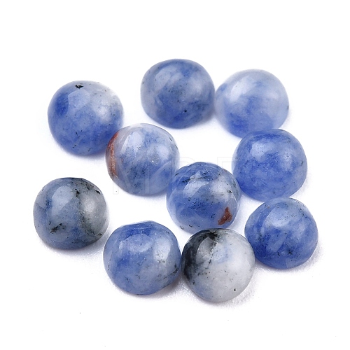 Natural Blue Spot Jasper Cabochons G-P393-R64-4MM-1