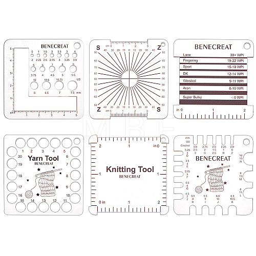 BENECREAT 1 Set Acrylic Knitting Rulers DIY-BC0012-73-1