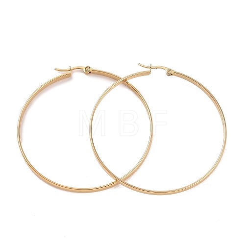 201 Stainless Steel Big Hoop Earrings with 304 Stainless Steel Pins for Women EJEW-E146-07G-1