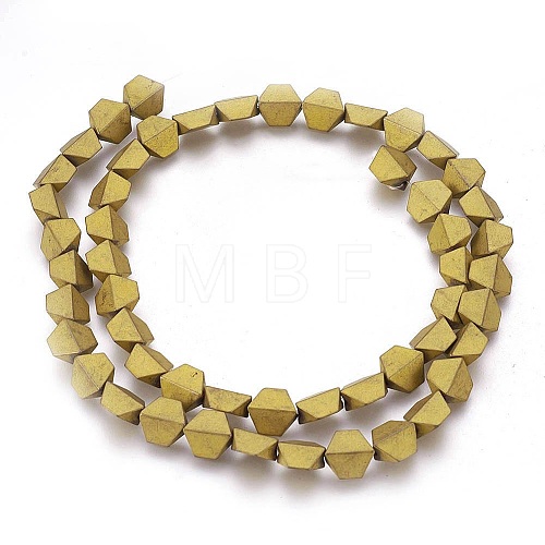 Electroplated Non-magnetic Synthetic Hematite Beads Strands G-P392-O07-1