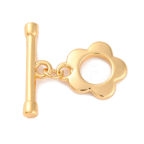 Rack Plating Eco-Friendly Brass Toggle Clasps KK-S403-14G-1