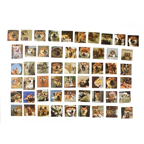 55Pcs 55 Styles PVC Plastic Shiba Inu Dog Stickers Sets STIC-P004-26-1