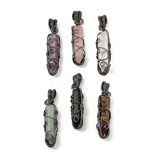 Natural Gemstone Pendants G-K338-28R-1