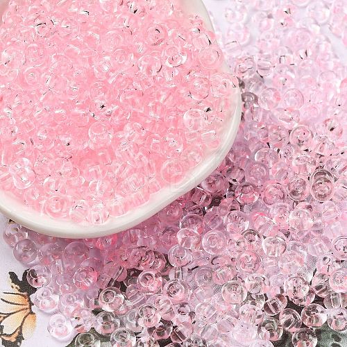 Baking Paint Transparent Colours Glass Round Beads SEED-L011-13A-10-1