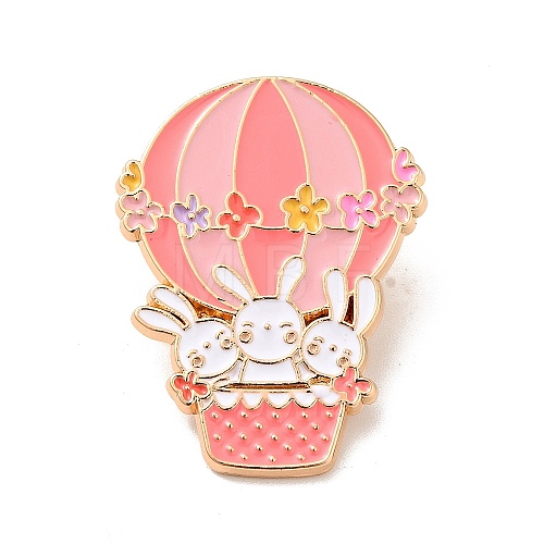 Rabbit Theme Enamel Brooch JEWB-C019-01A-KCG-1