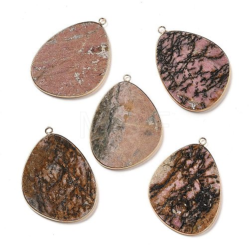 Natural Rhodonite Pendants G-K347-02G-04-1