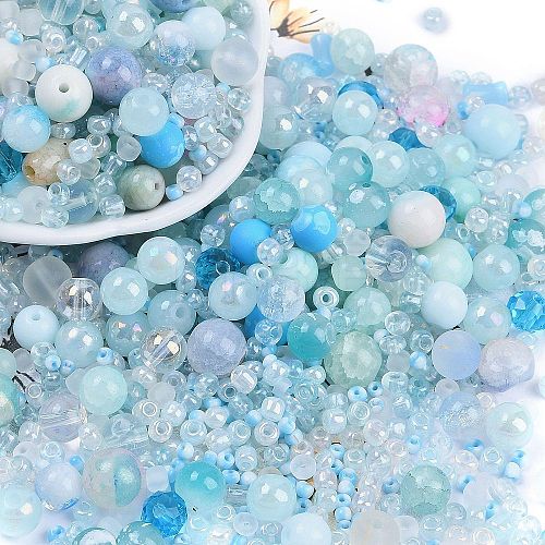 DIY Lampwork Beads & Glass Seed Beds Jewelry Making Findings Kits SEED-K010-01C-1