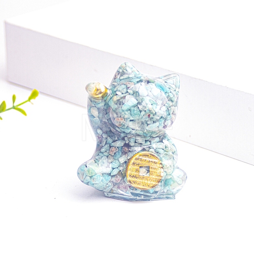 Resin Fortune Cat Display Decoration PW-WG70599-12-1