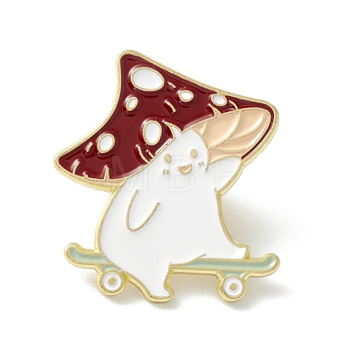 Mushroom Skating Enamel Pin ENAM-K053-41-1