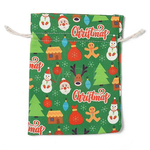 Christmas Theme Cloth Printed Storage Bags ABAG-F010-02C-02-1