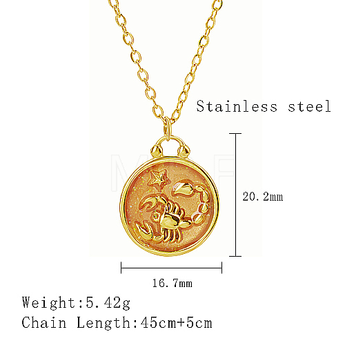 Stainless Steel Enamel Constellation Pendant Necklaces DJ0261-5-1