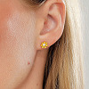 Real 18K Gold Plated Stainless Steel Stud Earrings for Women TL9676-2-2