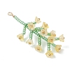 Glass Seed Beaded Flower Big Pendants PALLOY-MZ01184-02-3