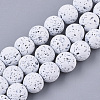 Spray Painted Natural Lava Rock Beads Strands G-N0324-C-M-2