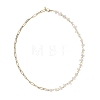Handmade Natural Rose Quartz Chip Beads & 304 Stainless Steel Paperclip Chain Necklaces NJEW-JN05499-03-1