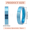 16Pcs 4 Colors 201 Stainless Steel Plain Band Rings Set for Women RJEW-BC0001-02-2