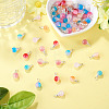 60Pcs 6 Colors Glass Pendants PALLOY-TAC0301-5