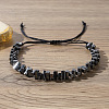 Synthetic Non-magnetic Hematite Beads Braided Bead Bracelets for Men YR7189-3