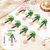10Pcs Glass Seed Beaded Flower Pendants PALLOY-SZ00069-2