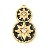 Rack Plating Brass Micro Pave Cubic Zirconia Pendants KK-N255-04A-G-RS-1