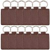 CutHollow 12Pcs Rectangle Imitation Leather Pendant Keychain KEYC-CL0001-11B-1