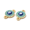 Alloy Connector Charms with Enamel and Synthetic Turquoise FIND-H039-30G-2