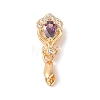 Golden Brass Micro Pave Clear Cubic Zirconia Ice Pick Pinch Bails X-KK-B100-049G-02-1