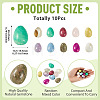 10Pcs Natural & Synthetic Gemstone Egg Display Decorations G-TA0003-43-4