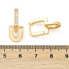 Brass Clear Cubic Zirconia U-Shaped Hoop Earrings EJEW-Q016-20G-3