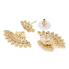 Brass Pave Clear Cubic Zirconia Stud Earrings for Women EJEW-S225-08G-02-2