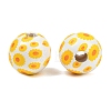 Printed Wood European Beads WOOD-G029-06D-2