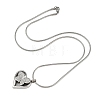 304 Stainless Steel Micro Pave Clear Cubic Zirconia Butterfly Heart Pendant Pet Urn Ashes Necklaces LS-NJEW-S455-10P-4
