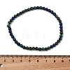 Natural Chrysocolla and Lapis Lazuli(Dyed) Round Bead Stretch Bracelets BJEW-L594-B04-4