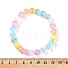 Dyed Natural Selenite Round Beaded Stretch Bracelets for Women G-U005-02M-5