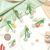 20Pcs 5 Colors Glass Pendants PALLOY-SZ00066-3