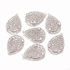 Brass Micro Pave Cubic Zirconia Pendants KK-F803-07P-NF-1