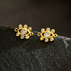 Brass Flower Stud Earrings MI5248-3