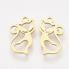 201 Stainless Steel Kitten Pendants STAS-S110-048G-1