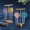 4 Pairs 4 Colors Acrylic Heart Lollipop Dangle Earrings EJEW-FI0001-14-7