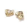 Valentine's Day Brass Micro Pave Cubic Zirconia Charms KK-P355-15G-01-2