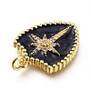 Real 18K Gold Plated Brass Micro Pave Clear Cubic Zirconia Enamel Pendants ZIRC-A017-02G-RS-4