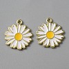 Light Gold Plated Alloy Enamel Pendants ENAM-WH0001-36LG-01-1