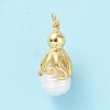 Shell Pearl Pendants KK-C004-10G-3