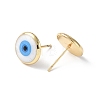 Enamel Evil Eye Stud Earrings EJEW-G334-01G-01-2