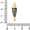 Brass Enamel Fish Connector Charms KK-H527-11G-02-3