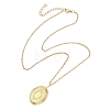 2Pcs 2 Colors Brass Oval Locket Pendant Necklaces NJEW-JN05905-5